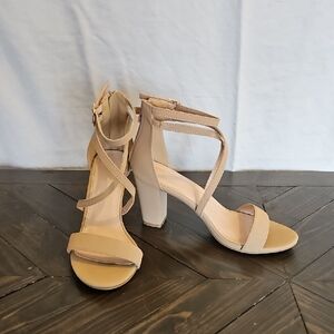 Elegant Tan Strappy Heels